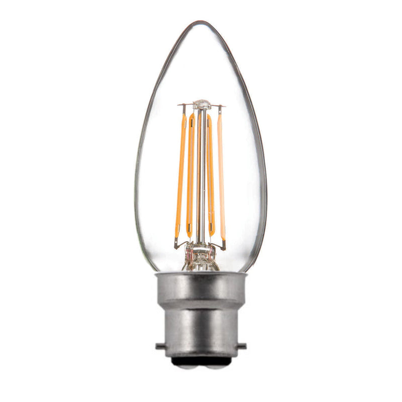 Filament LED Candle 240v 4w B22D 440lm 2700 Dimmable