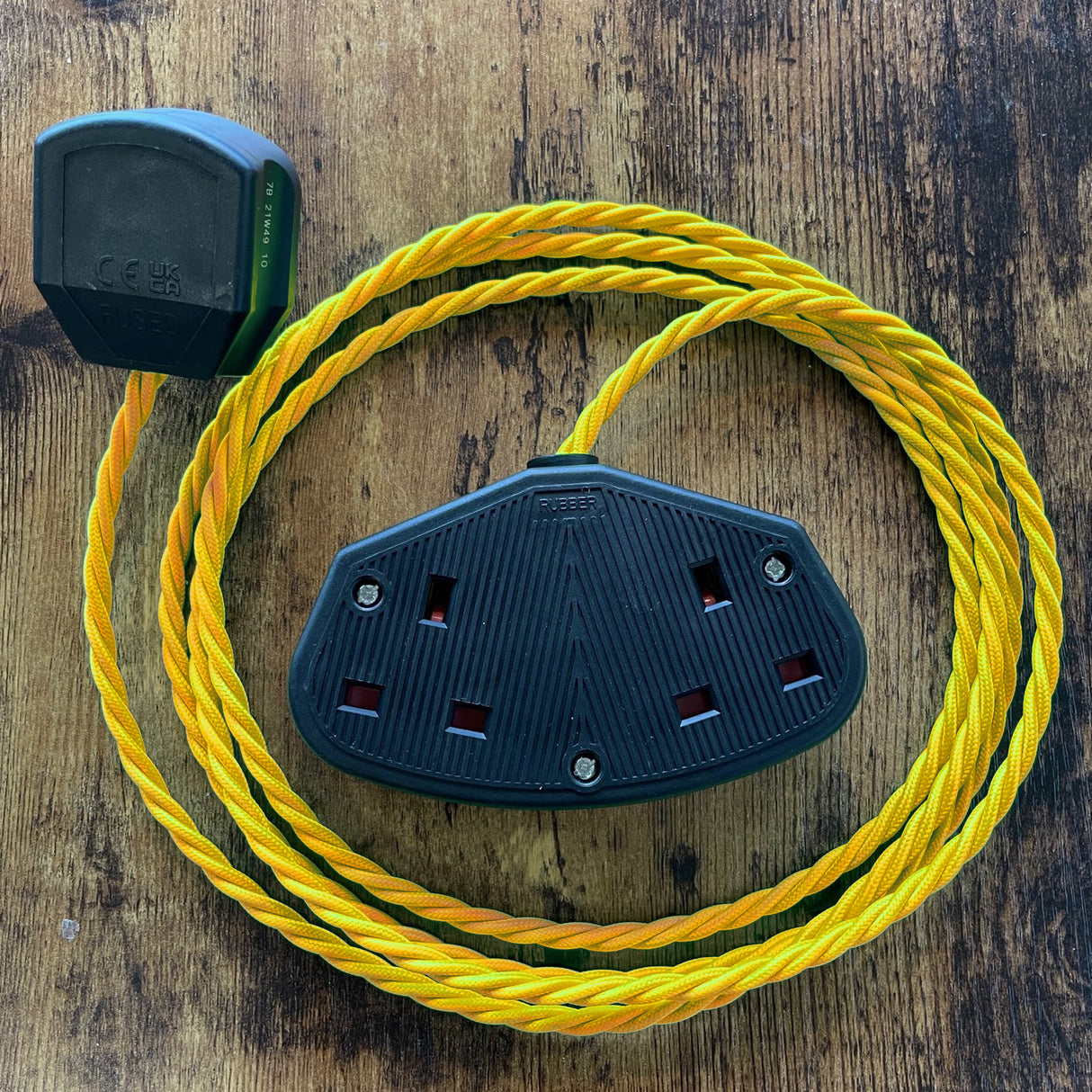 Coloured Fabric Decorative Extension Lead - Twisted Flex