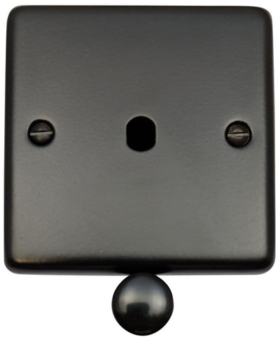 CFB11-PK Standard Plate Matt Black 1 Gang Dimmer Plate Only inc Dimmer Knobs
