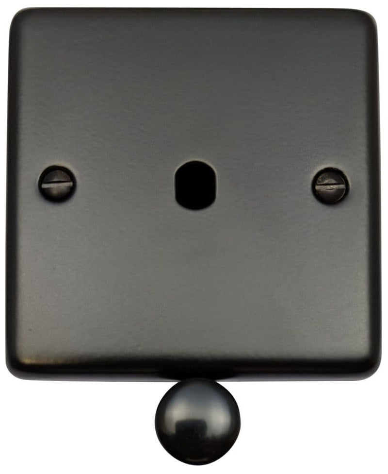 CFB11-PK Standard Plate Matt Black 1 Gang Dimmer Plate Only inc Dimmer Knobs
