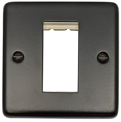 CFB161 Standard Plate Matt Black 1 Gang 1 Euro Module Plate