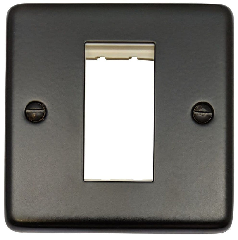 CFB161 Standard Plate Matt Black 1 Gang 1 Euro Module Plate
