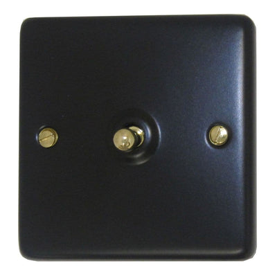 CFB281-PB Standard Plate Matt Black 1 Gang 1 or 2 Way Toggle Light Switch