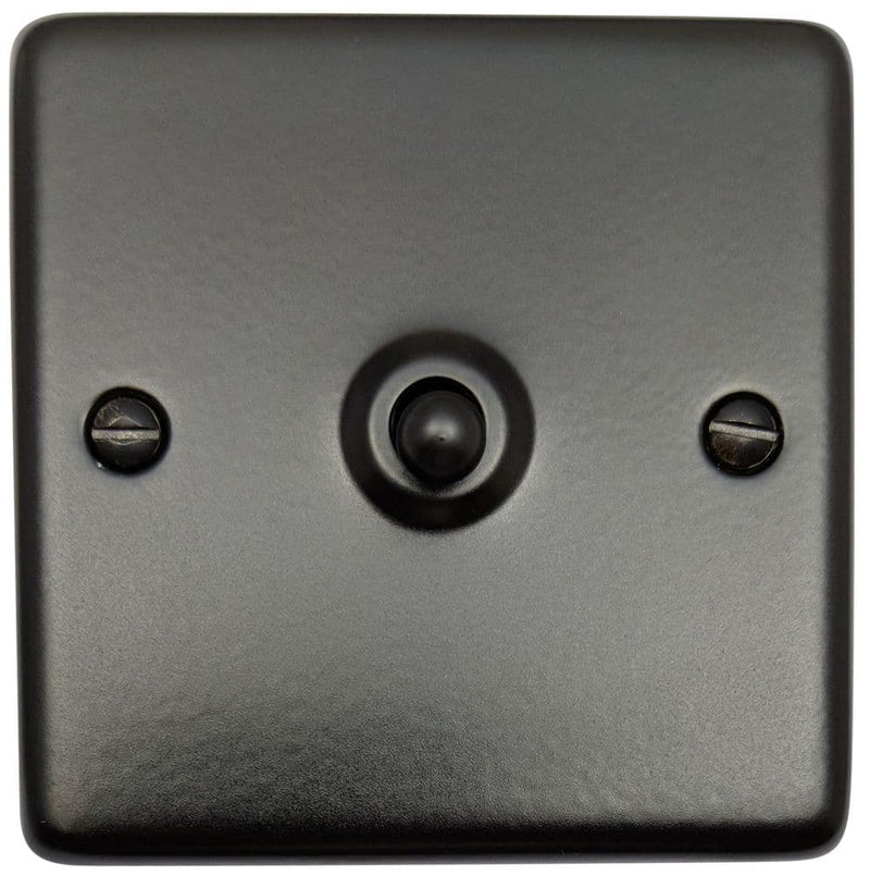 CFB285 Standard Plate Matt Black 1 Gang Intermediate Toggle Light Switch
