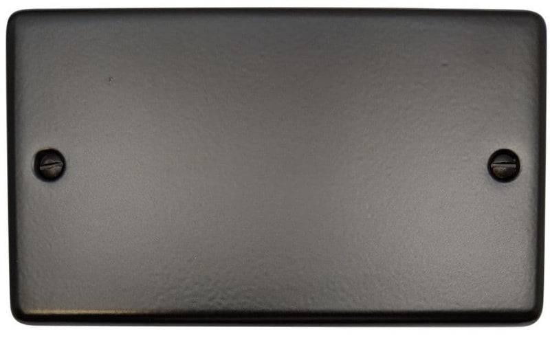 CFB32 Standard Plate Matt Black 2 Gang Double Blank Plate