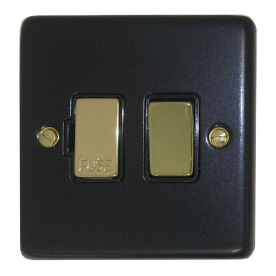 CFB357-PB Standard Plate Matt Black 1 Gang Fused Spur 13A Switched