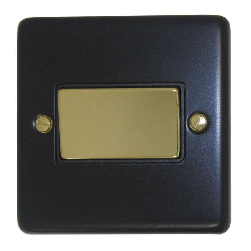 CFB369-PB Standard Plate Matt Black 1 Gang Triple Pole 10A Fan Isolator Switch