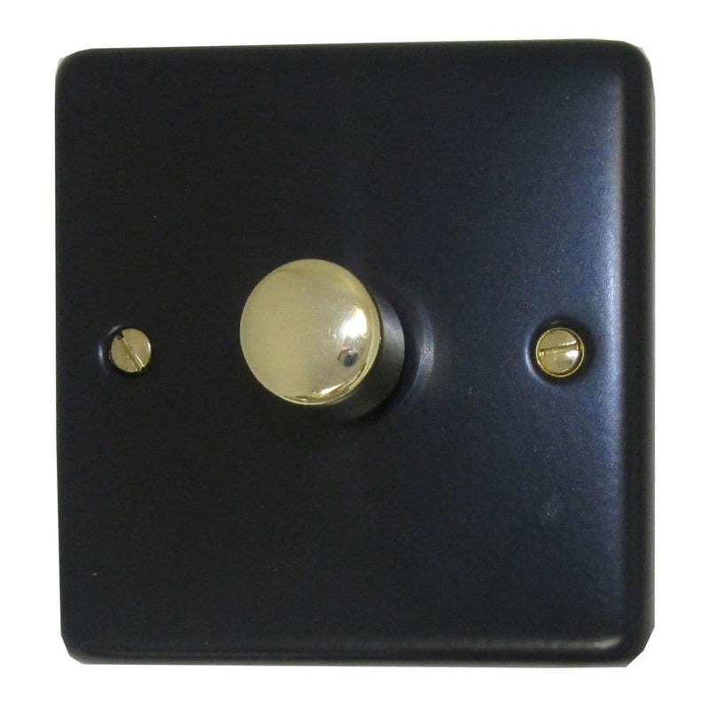 CFB511-PB Standard Plate Matt Black 1 Gang 1 or 2 Way V-Pro LED Dimmer Switch