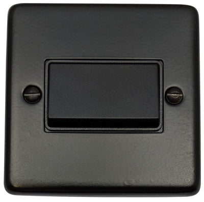 CFB69B Standard Plate Matt Black 1 Gang Triple Pole 10A Fan Isolator Switch