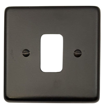 CFB91 Standard Plate Matt Black 1 Gang MK Compatible Grid Plate
