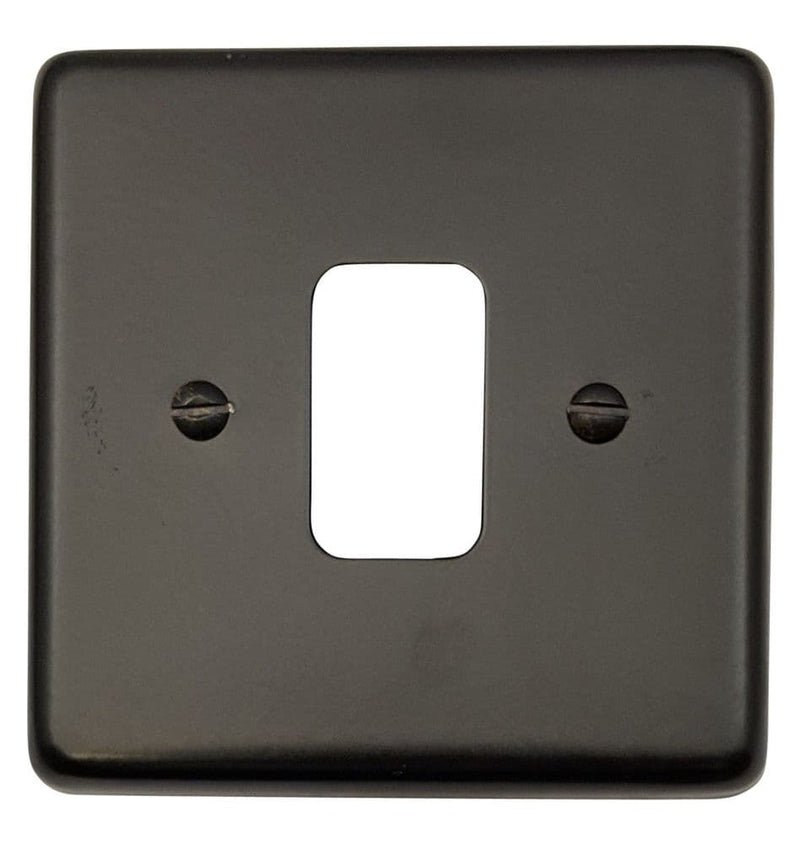 CFB91 Standard Plate Matt Black 1 Gang MK Compatible Grid Plate