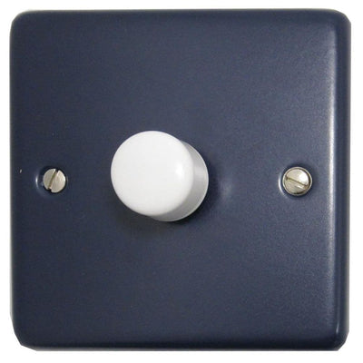 CRB11-W Standard Plate Blue 1 Gang 1 or 2 Way 400W Halogen Dimmer Switch
