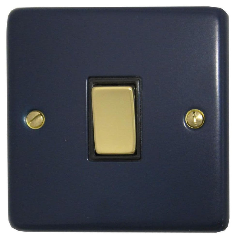 CRB301-PB Standard Plate Blue 1 Gang 1 or 2 Way Rocker Light Switch