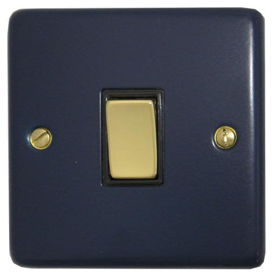 CRB305-PB Standard Plate Blue 1 Gang Intermediate Rocker Light Switch