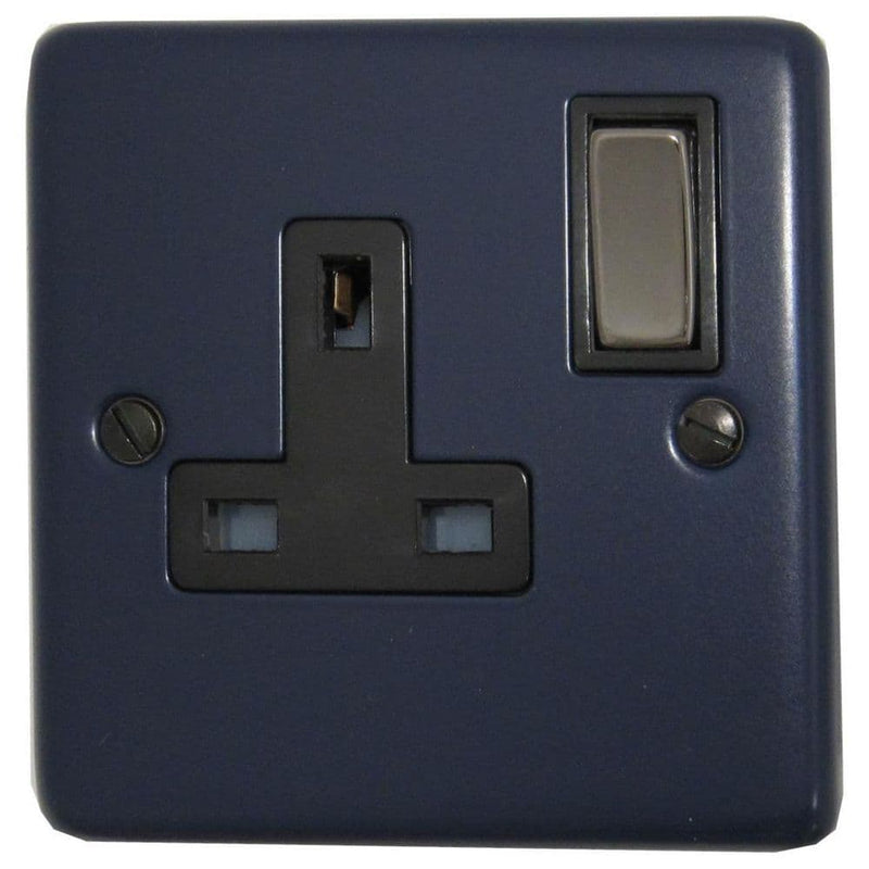 CRB309-BN Standard Plate Blue 1 Gang Single 13A Switched Plug Socket