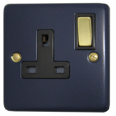 CRB309-PB Standard Plate Blue 1 Gang Single 13A Switched Plug Socket