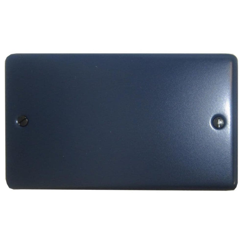 CRB32 Standard Plate Blue 2 Gang Double Blank Plate