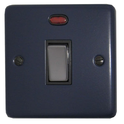 CRB326-BN Standard Plate Blue 1 Gang 20 Amp Double Pole Switch & Neon