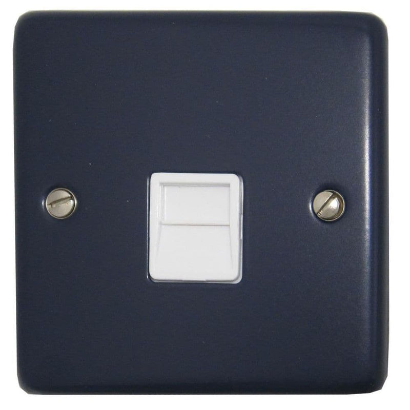 CRB33W Standard Plate Blue 1 Gang Master BT Telephone Socket