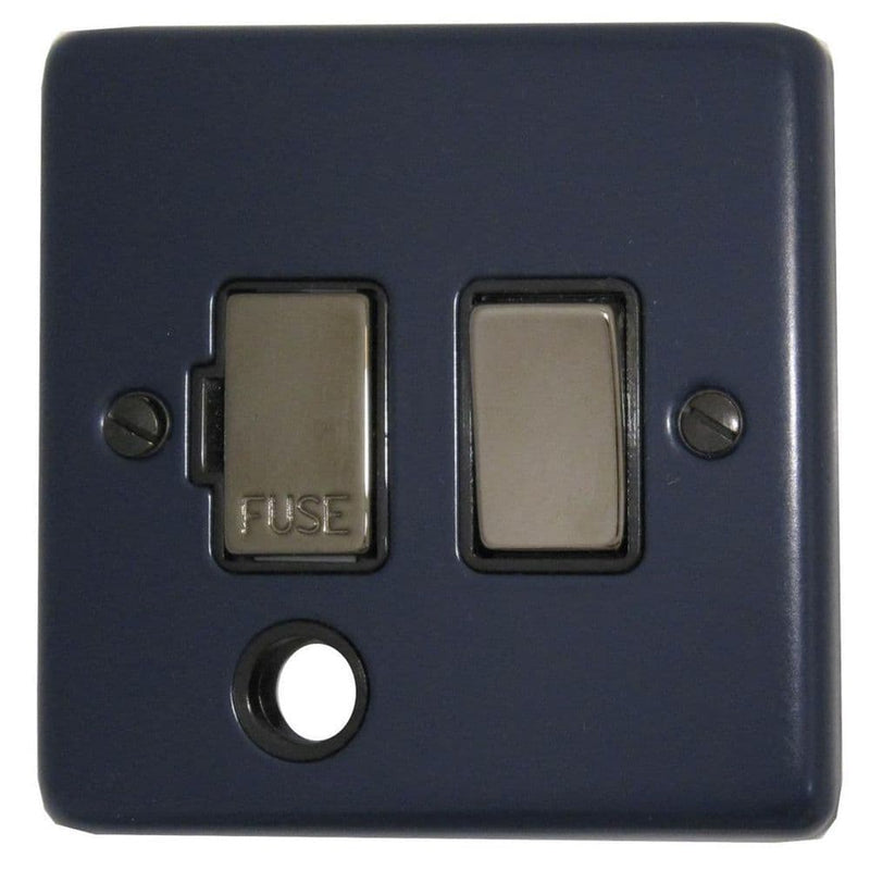 CRB356-BN Standard Plate Blue 1 Gang Fused Spur 13A Switched & Flex Outlet