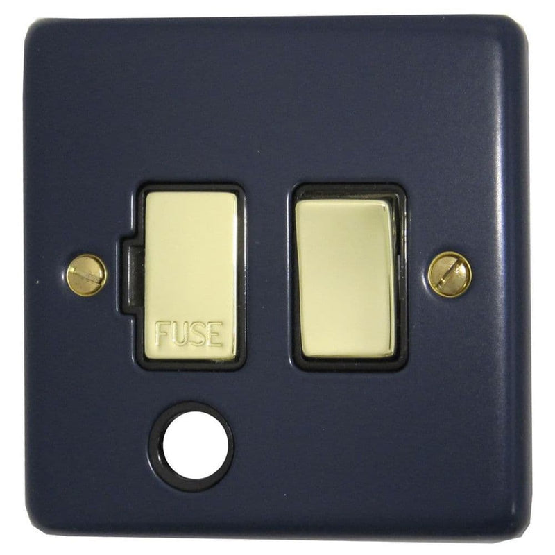 CRB356-PB Standard Plate Blue 1 Gang Fused Spur 13A Switched & Flex Outlet