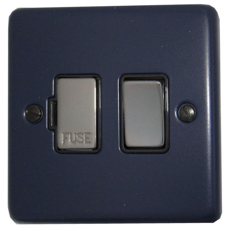CRB357-BN Standard Plate Blue 1 Gang Fused Spur 13A Switched