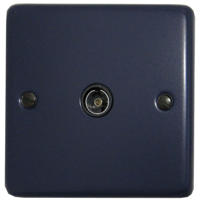 CRB35B Standard Plate Blue 1 Gang TV Coax Socket Point