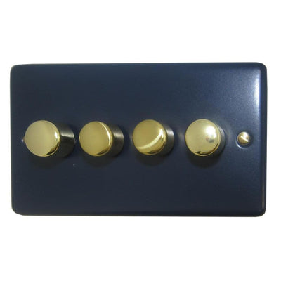 CRB514-PB Standard Plate Blue 4 Gang 1 or 2 Way V-Pro LED Dimmer Switch