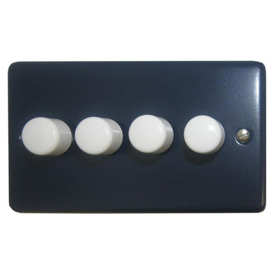CRB514-W Standard Plate Blue 4 Gang 1 or 2 Way V-Pro LED Dimmer Switch