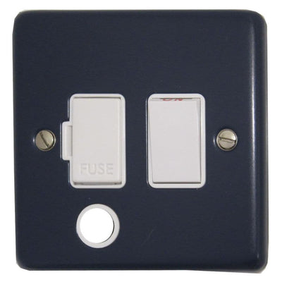CRB56W Standard Plate Blue 1 Gang Fused Spur 13A Switched & Flex Outlet