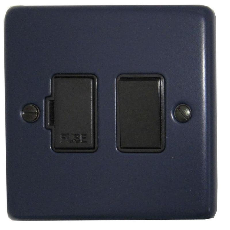 CRB57B Standard Plate Blue 1 Gang Fused Spur 13A Switched