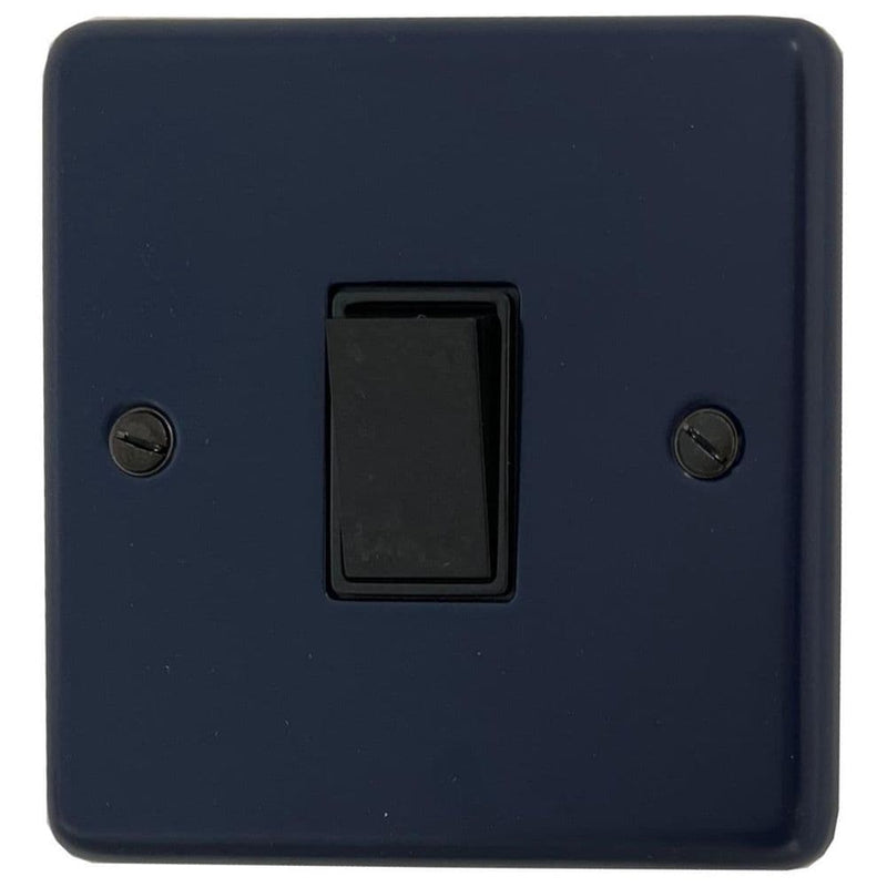 CRB5B Standard Plate Blue 1 Gang Intermediate Rocker Light Switch