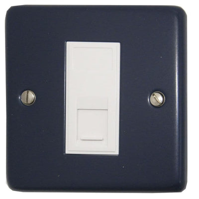 CRB61W Standard Plate Blue 1 Gang RJ45 Cat5e Data Socket