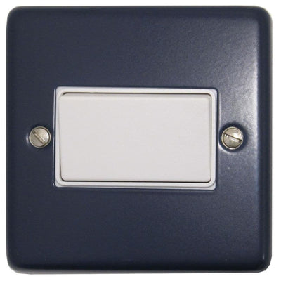CRB69W Standard Plate Blue 1 Gang Triple Pole 10A Fan Isolator Switch