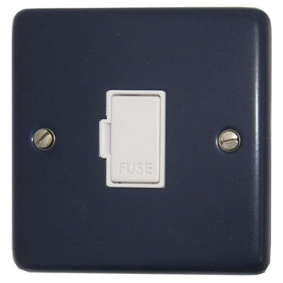 CRB90W Standard Plate Blue 1 Gang Fused Spur 13A Unswitched