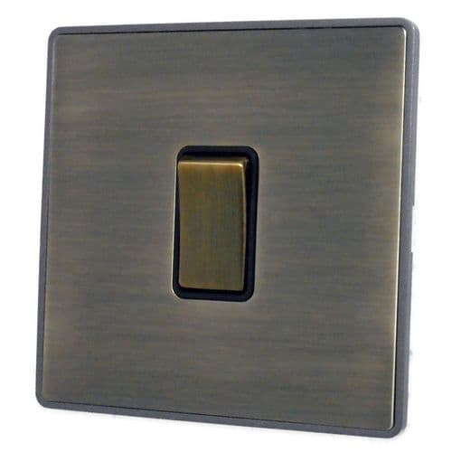 Caradok Screwless Vintage Brass 1 Gang Rocker Light Switch