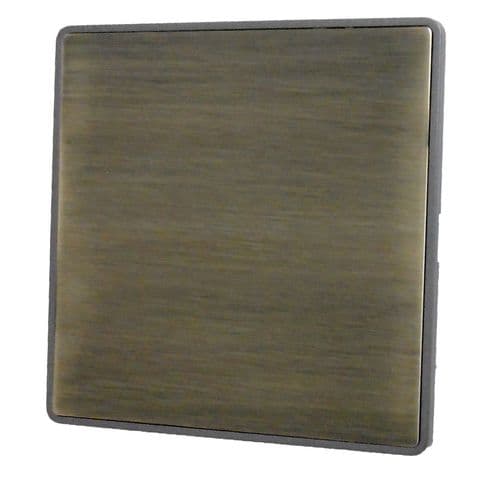 Caradok Screwless Vintage Brass 1 Gang Single Blank Plate