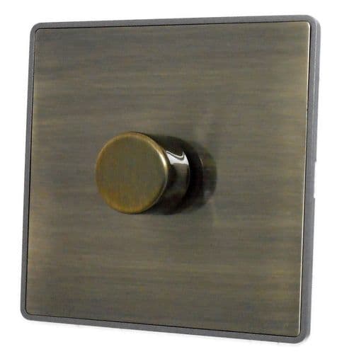 Caradok Screwless Vintage Brass 1 Gang Dimmer Switch
