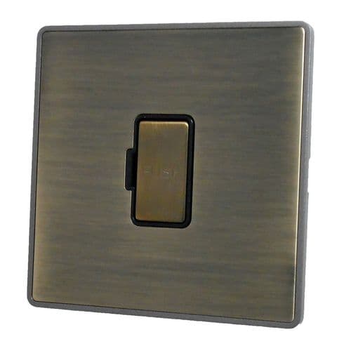 Caradok Screwless Premium Vintage Brass Metal 1 Gang Fused Spur 13A Unswitched
