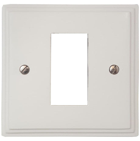 VW161 Victorian Plate Matt White 1 Gang 1 Euro Module Plate