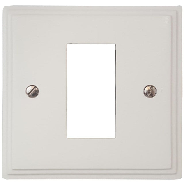 VW161 Victorian Plate Matt White 1 Gang 1 Euro Module Plate