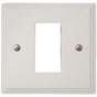 VW161 Victorian Plate Matt White 1 Gang 1 Euro Module Plate