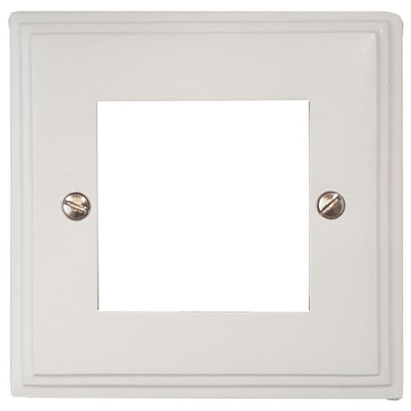 VW162 Victorian Plate Matt White 1 Gang 2 Euro Module Plate