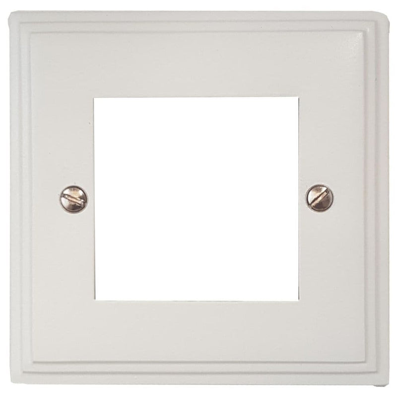 VW162 Victorian Plate Matt White 1 Gang 2 Euro Module Plate