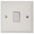 VW1W Victorian Plate Matt White 1 Gang 1 or 2 Way Rocker Light Switch