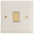VW201-PB Victorian Plate Matt White 1 Gang 1 or 2 Way Rocker Light Switch