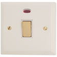 VW226-PB Victorian Plate Matt White 1 Gang 20 Amp Double Pole Switch & Neon