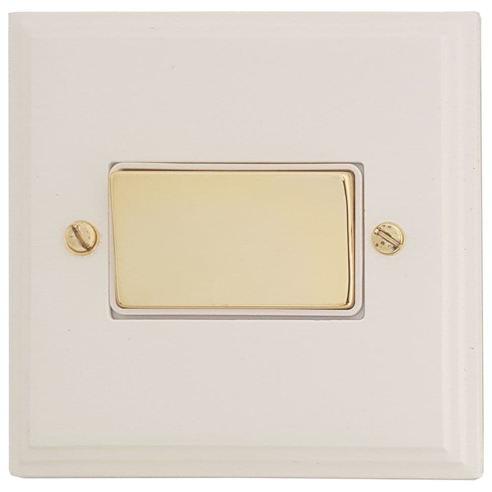 VW269-PB Victorian Plate Matt White 1 Gang Triple Pole 10A Fan Isolator Switch