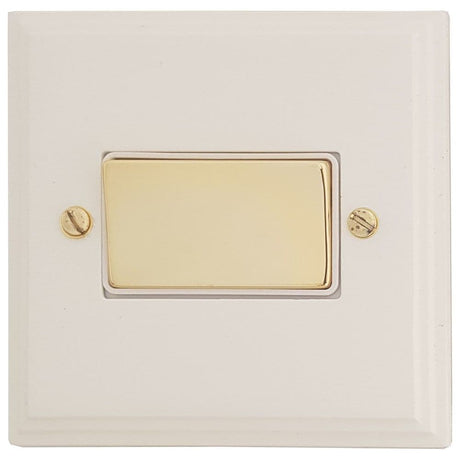 VW269-PB Victorian Plate Matt White 1 Gang Triple Pole 10A Fan Isolator Switch