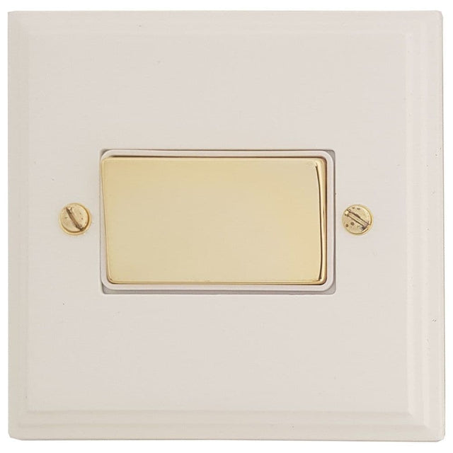 VW269-PB Victorian Plate Matt White 1 Gang Triple Pole 10A Fan Isolator Switch